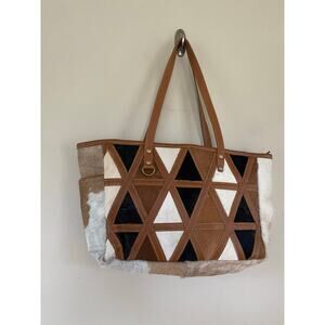 GUC Myra Bag Hair On Hide Leather Shoulder Bag Tote * W/Matching Wallet Western